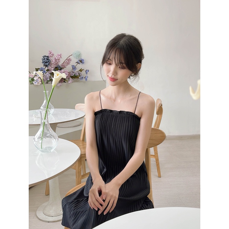 Kadaka D-0209 Mini Pleats Dress Premium Spaghetti Strap