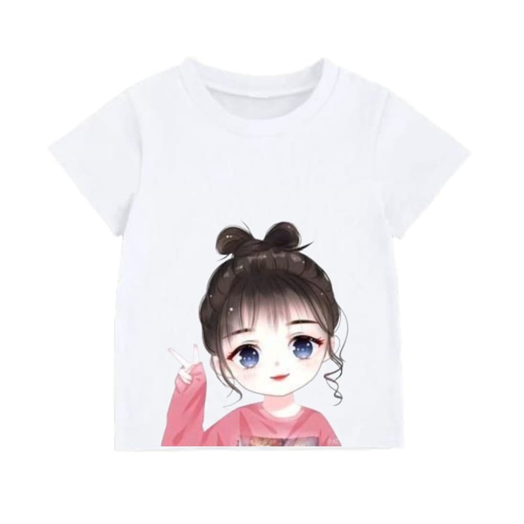 Hzl_outfit Kaos Anak Perempuan Girl Cute Animasi M.L.XL