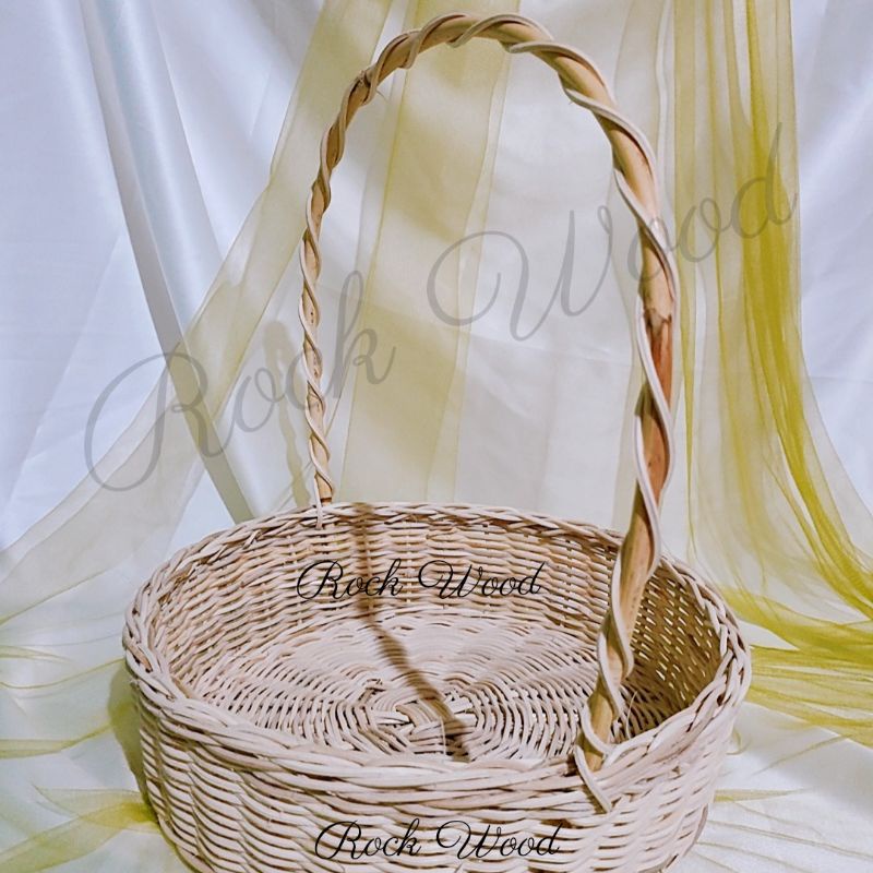 

[ROTAN] keranjang rotan gift parcel dekorasi hampers Diameter 30cm