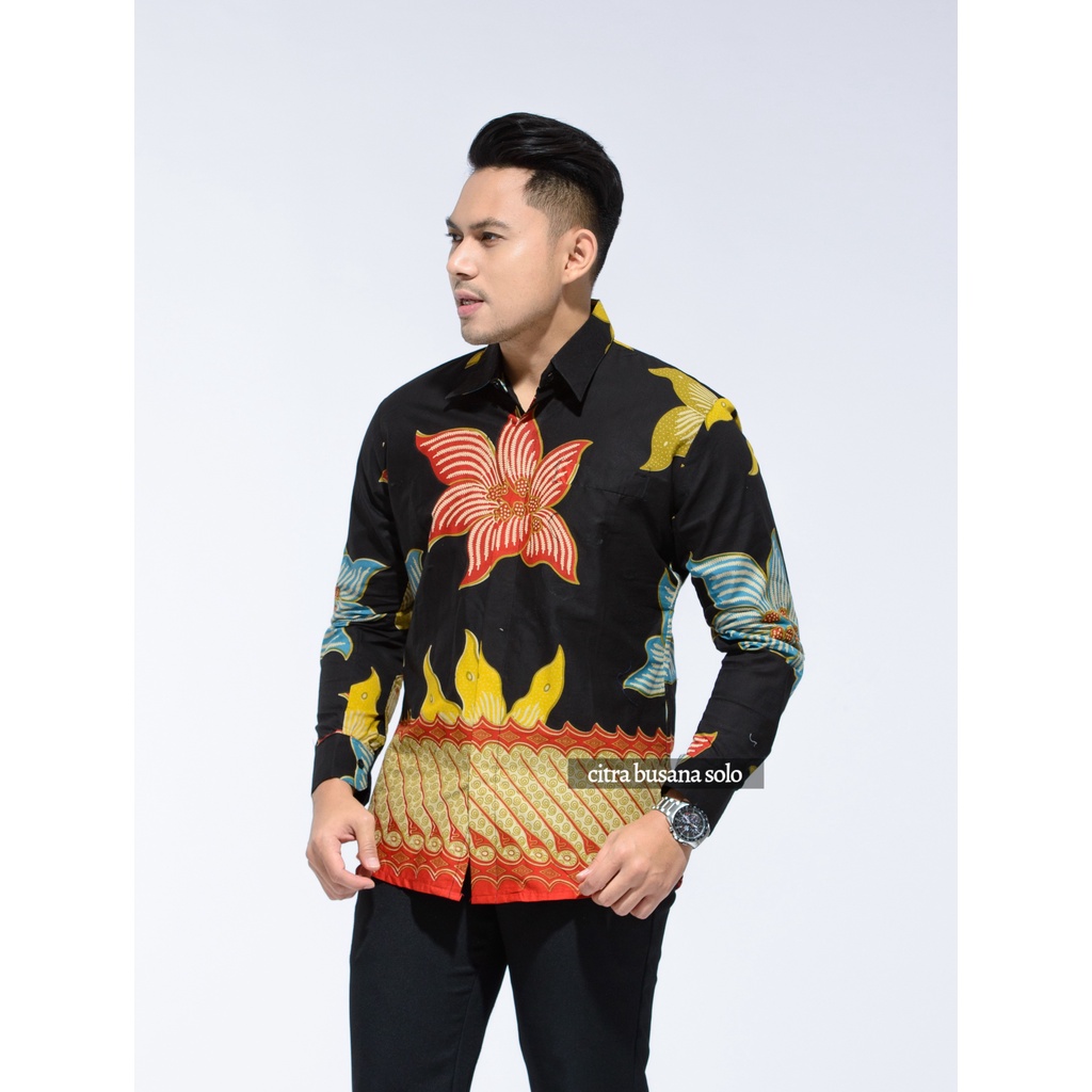 KEMBANG AGENG SLIMFIT Kemeja Batik Pria Full Furing Bahan Katun Primisima