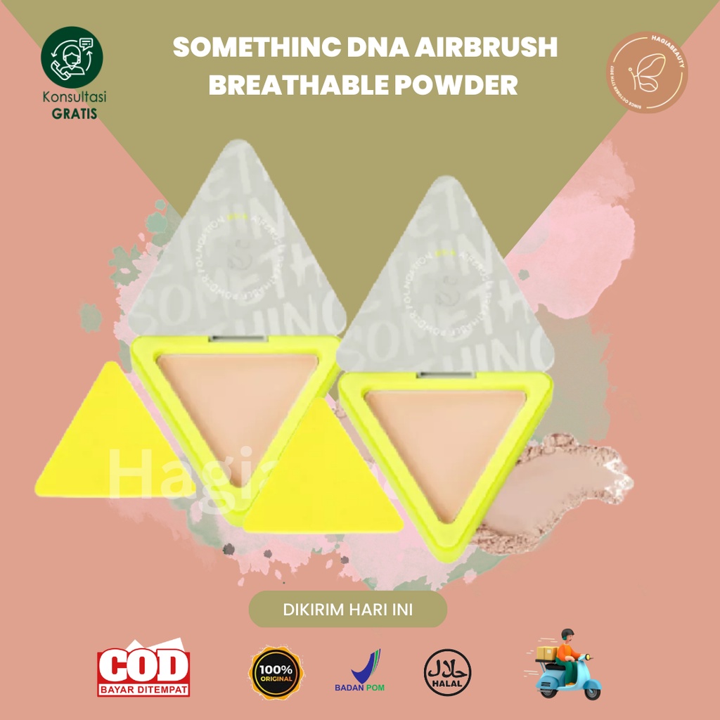 Bisa COD - SOMETHINC DNA Airbrush Breathable Powder Foundation - Bedak Padat