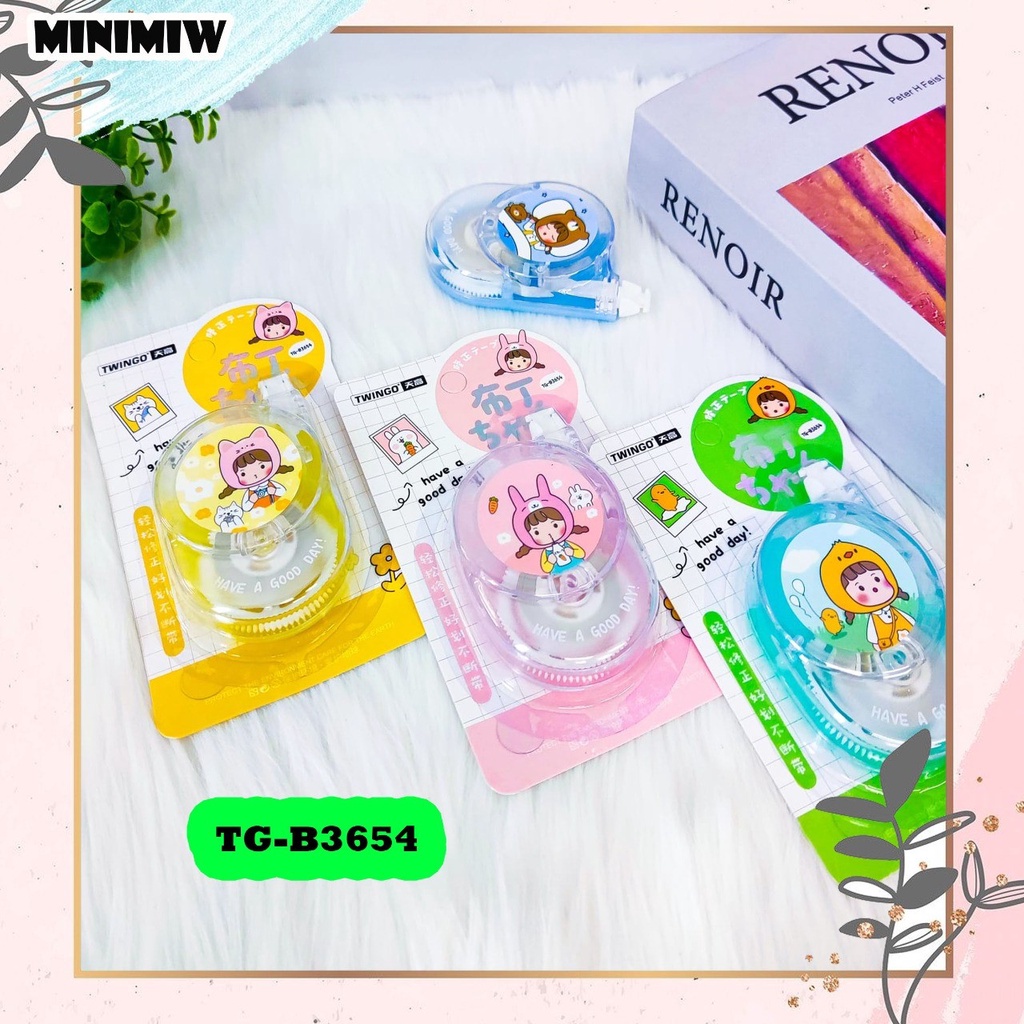 TIPE X ROLL CUTE GIRL TWINGO TG-B3654 KARAKTER CEWE IMUT CORRECTION TAPE TIP EX UNIK TIP-X LUCU