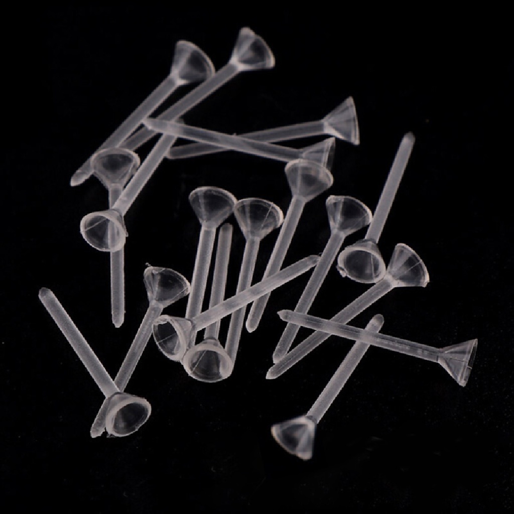 [Birth] 500pcs/lot Plastik Kosong Datar/Cup Stud Earring Pin Pad Anting Membuat Perhiasan [ID]