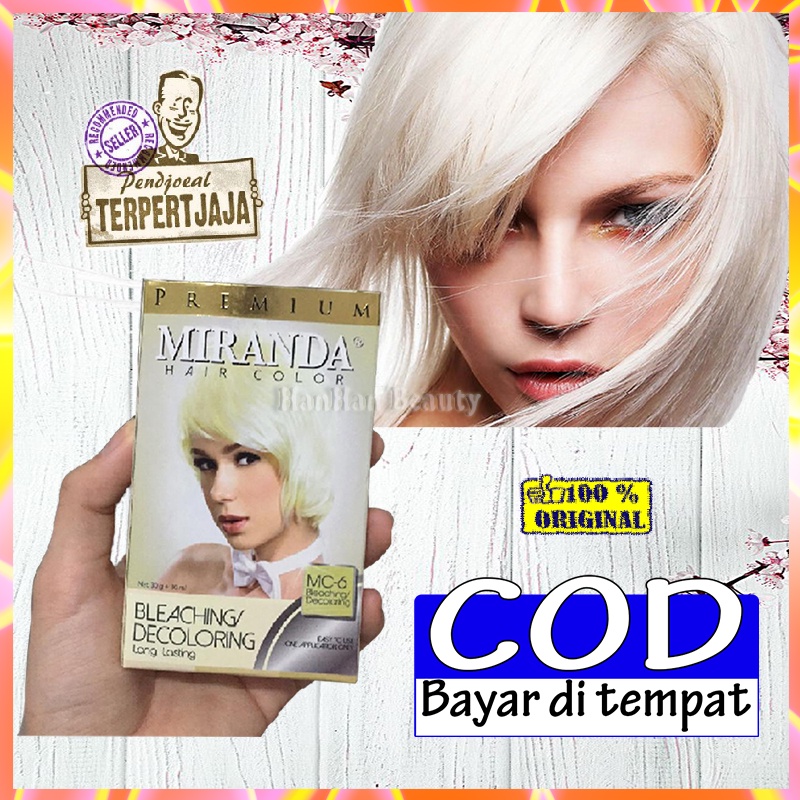 Pewarna Rambut Permanen Aman Original Miranda Hair Color Premium MC-6 Bleaching/Decoloring Cat Rambu