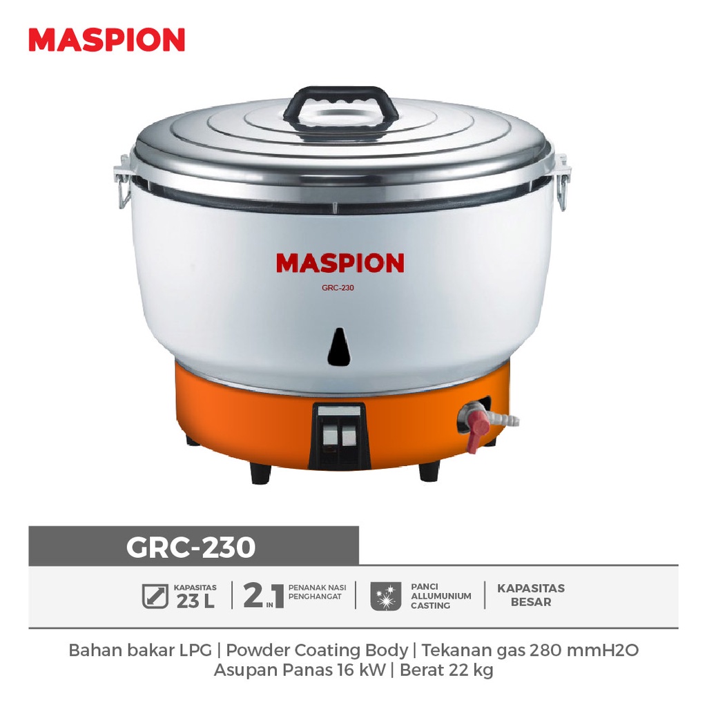 Maspion Gas Rice Cooker GRC-230 RICE COOKER GAS MASPION ORI