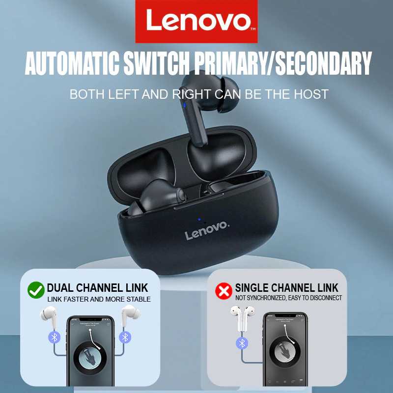 Lenovo TWS Earphone Wireless Bluetooth 5.0 with Charging Dock - HT05