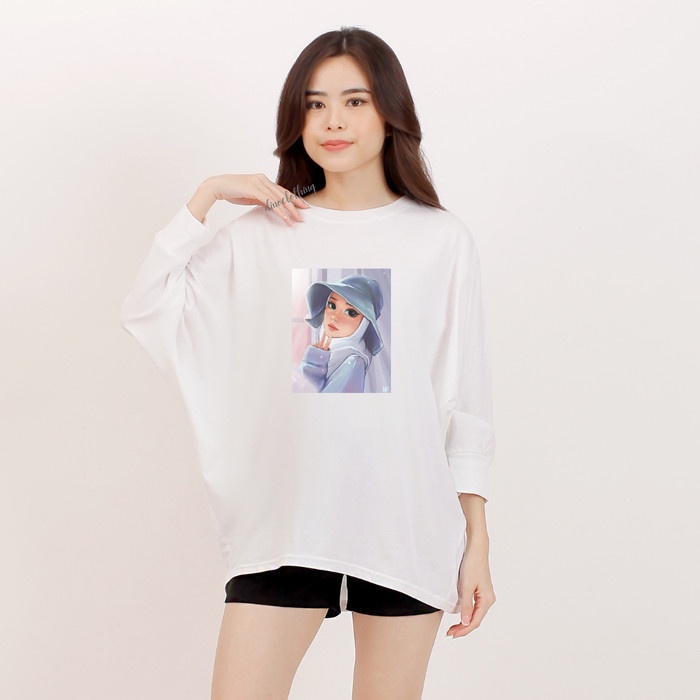 DINOCLOTHING - Kaos kalong / Kaos Oversize Wanita Hijab / Kaos Style