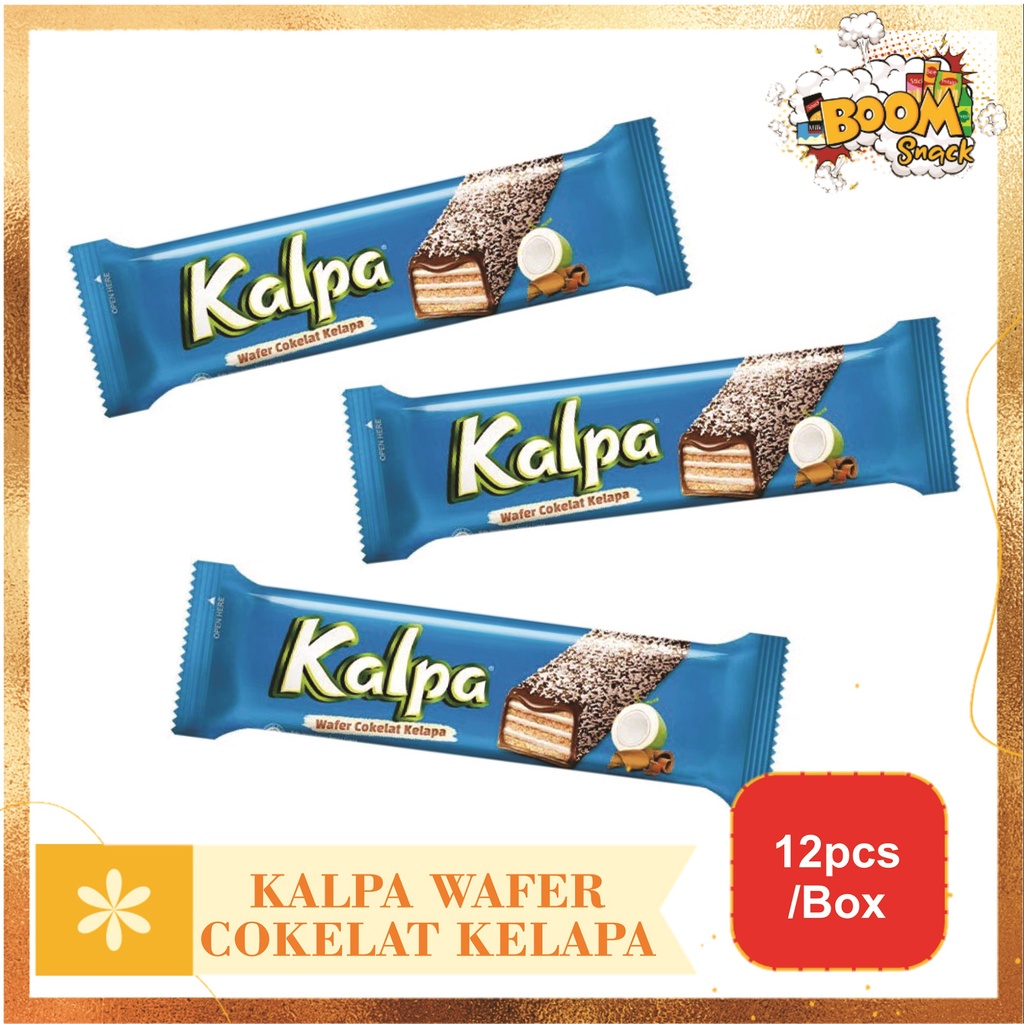 BOX - Kalpa Wafer Cokelat Kelapa 22gr isi 12pcs