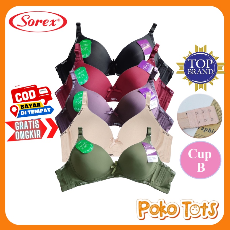 Sorex Bra Tanpa Kawat Super Soft Cup B Kait 2 Pakaian Dalam Wanita Casual Style Bra 17232 BH Casual Sorex Beha