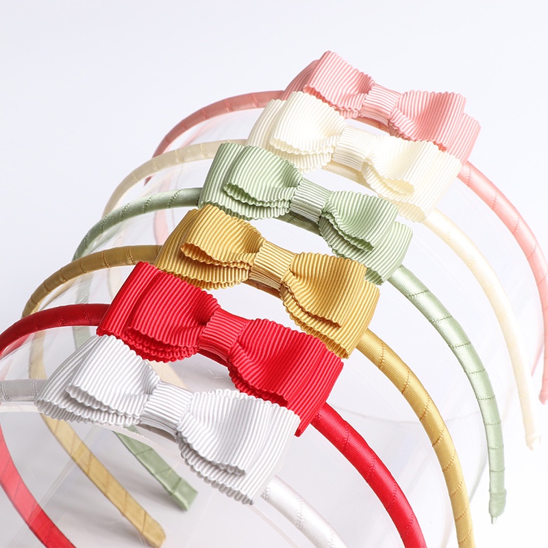 CUTE BOW GIRL HEADBAND SOFT PASTEL COLOR BANDO ANAK PEREMPUAN CEWEK BENDO PITA RIBBON WARNA SOLID POLOS KOREA KOREAN STYLE TODDLERS BABY BAYI