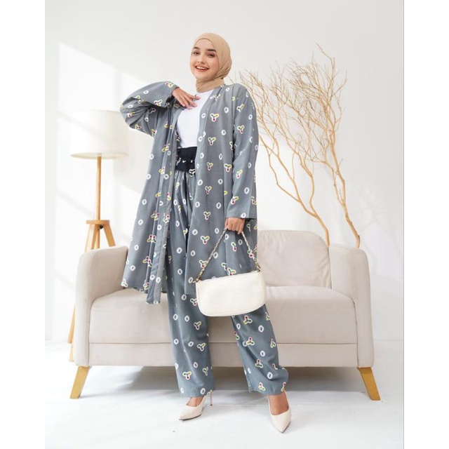 Set Cardigan Jumputan + obi belt
