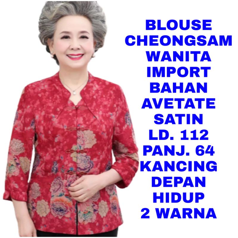 WK BLOUSE CHEONGSAM WANITA IMPORT BAJU ATASAN SINCIA IMLEK