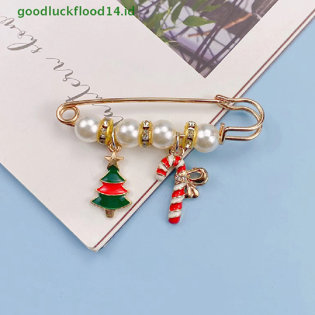 [GOOGFOUR] Merry Christmas Bros Xmas Tree Santa Claus Sarung Tangan Kaus Kaki Snowman Rusa Snowflake Rantai Rumbai Pin Besar Perhiasan Pesta [TOP]