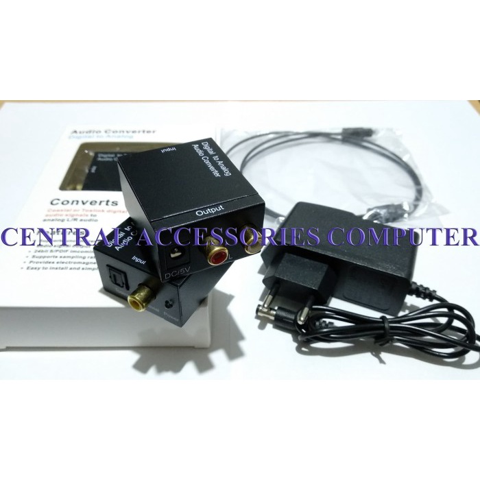 Port Digital Audio Converter To Analog + Kabel Optik