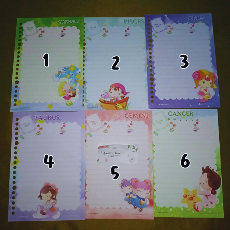 

[MINIMAL ORDER 5 LEMBAR!!] KERTAS BINDER HARVEST LANGKA LOOSE LEAF ISI REFILL SATUAN ECERAN SERI ZODIAC GALERY CAPRICORN AQUARIUS PISCES ARIES TAURUS GEMINI CANCER UNIVERSAL FINLAND SPAIN RUSSIA NORWEGIA NEW ZEALAND HUNGARY BIODATA