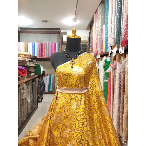Kain  Chongsam Premium Bridal AJH928 Kuning Emas