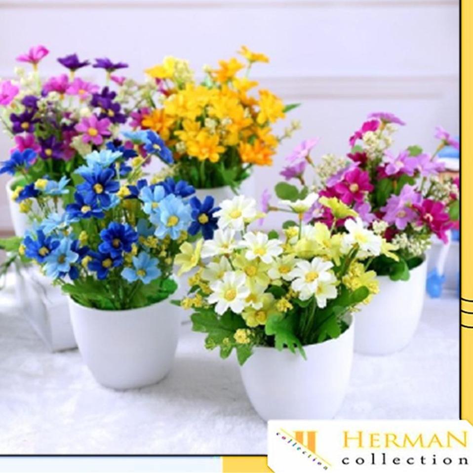 Free Ongkir HC Ornamen Pot Tanaman Bunga seruni Dekorasi Tanaman Hias Tanaman Plastik Pot Bunga Hias