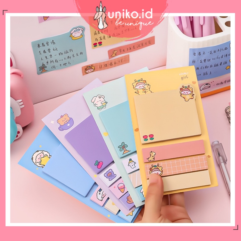

UNIKO.ID - 80 LEMBAR STICKY NOTES LUCU MEMO ALA KOREA TEMPELAN PESAN
