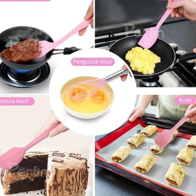 Jual Yi Baking Props 5 Pcs Kocokan Telur Spatula Kuas Kue Silikon iB Harga Murah Shopee Indonesia