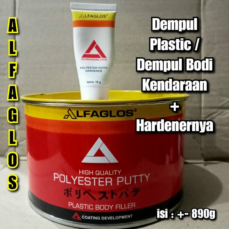 Dempul Plastic / Dempul Bodi Kenderaan - Motor + Hardener Alfa Glos / Alfaglos 890g