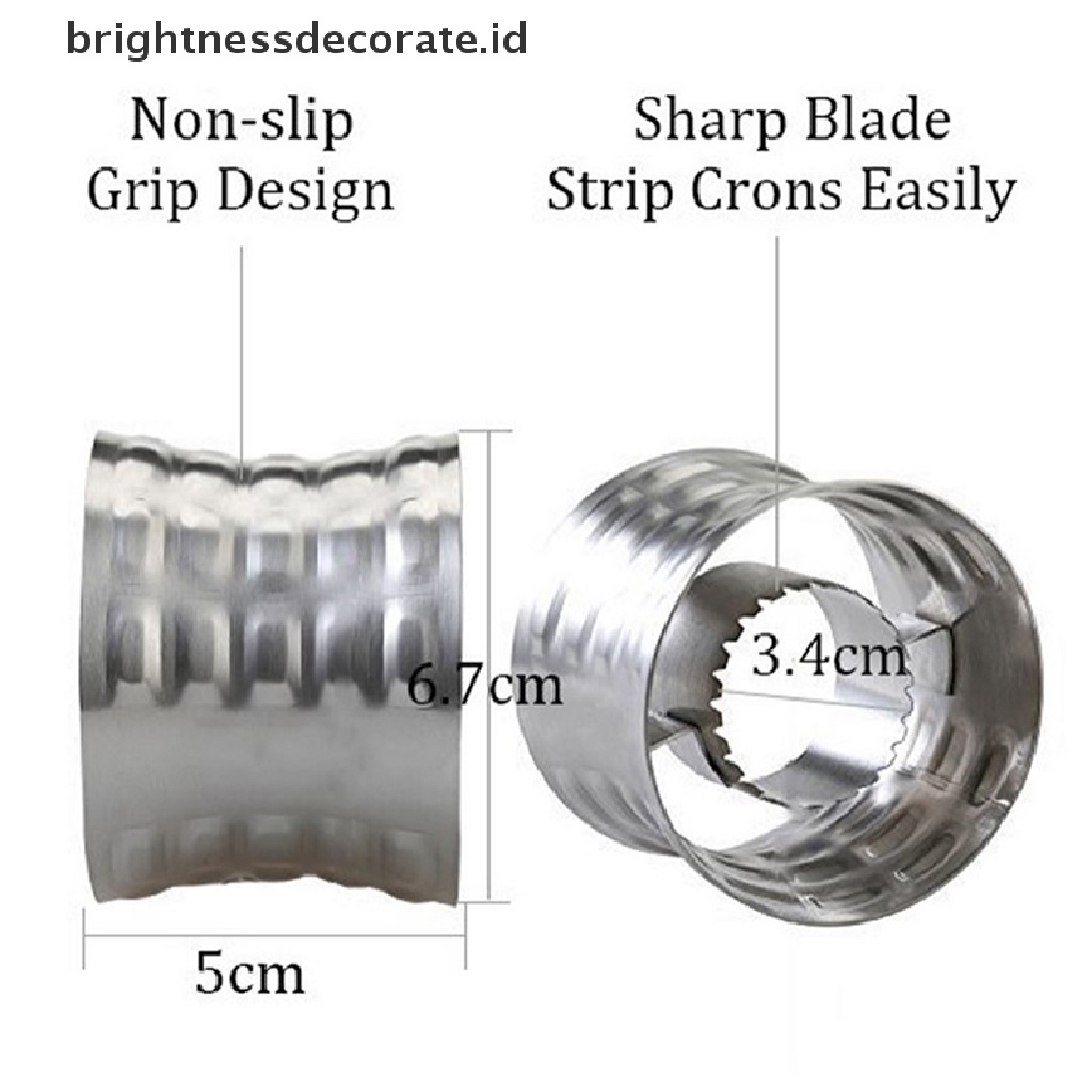 [Birth] Corn Stripper Stainless Steel Pengupas Tongkol Jagung Slicer Circular Corn Cutter Corer [ID]