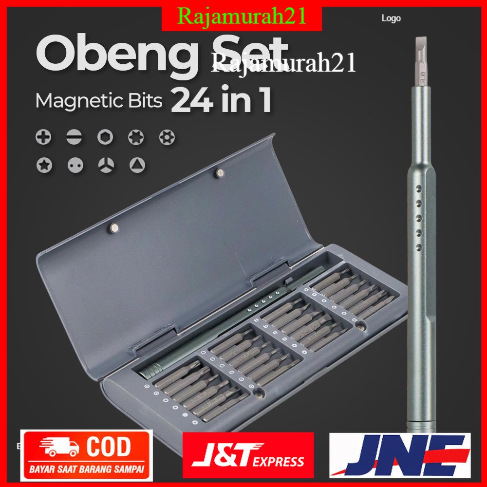 Obeng Set Magnetic Bits 24 in 1 - 6024 - Gray - 7ROT4PGY