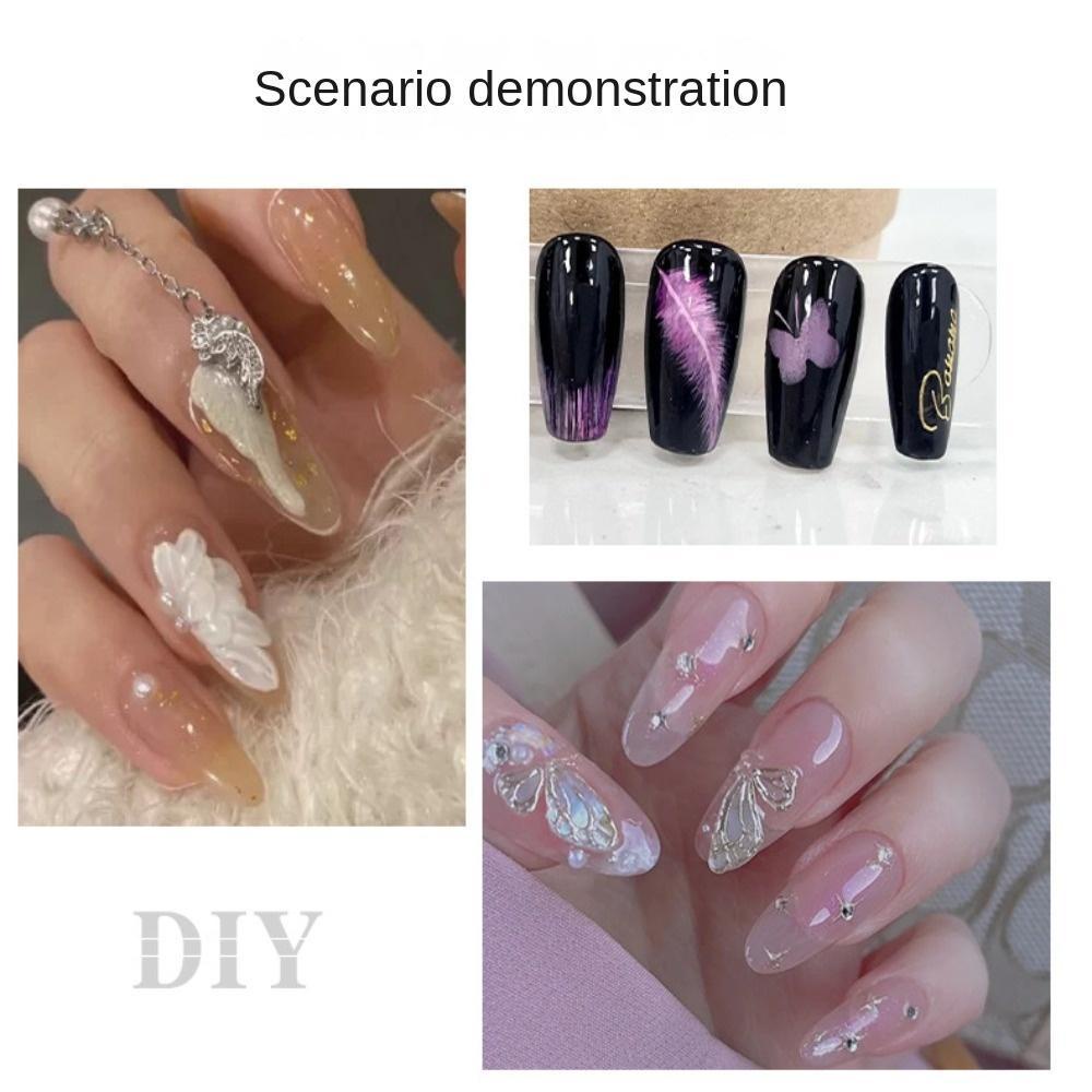 Agustina Kupu-Kupu Dekorasi Kuku Wanita Butterfly Setengah Sayap Manicure Aksesoris Korea Nail Art 3D Nail Drills