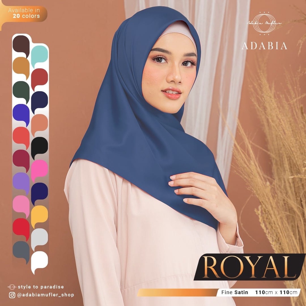 SEGIEMPAT SATIN ROYAL ADABIA / EMILIO FERE AZARA SEGI EMPAT SCARF POLOS SATEN SIZE 105 X105 HARGA GROSIR