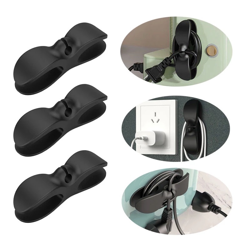 Tempat Penyimpanan Kabel Cord Winder Organizer Peralatan Cord Organizer Hemat Tempat Kawat Penahan Perekat Diri Untuk Dapur Mesin Kopi Air Fryer Cable Management Clip