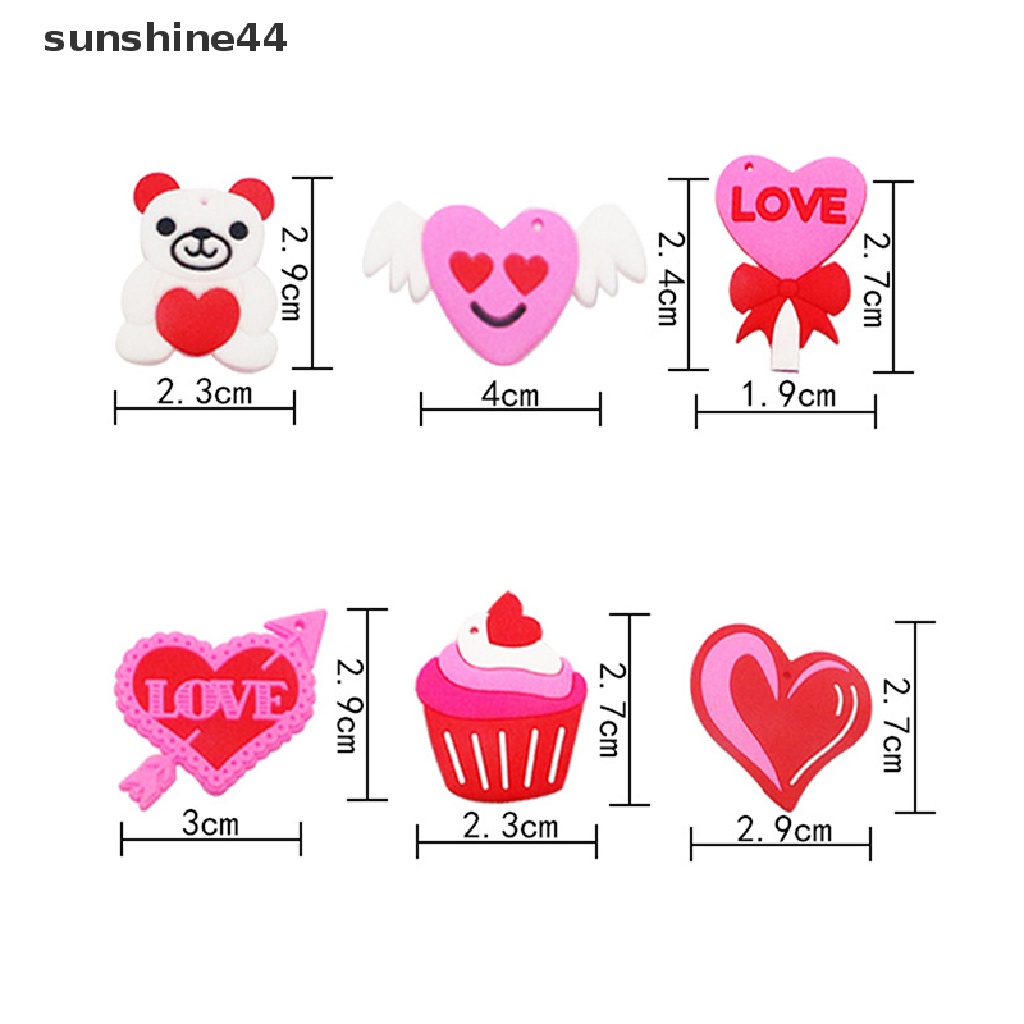 Sunshine Lingkungan Valene's Day Love Angel Ring Gadis Cowok chindren PVC Silicone Ring Handmade Cincin Kartun Anak.