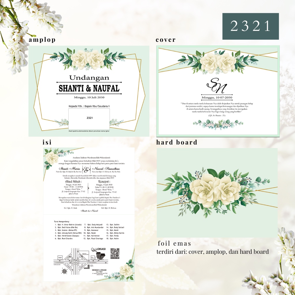 Blangko Undangan Kosong Pernikahan Erba  BLANKO UNDANGAN  MURAH Simple 2321