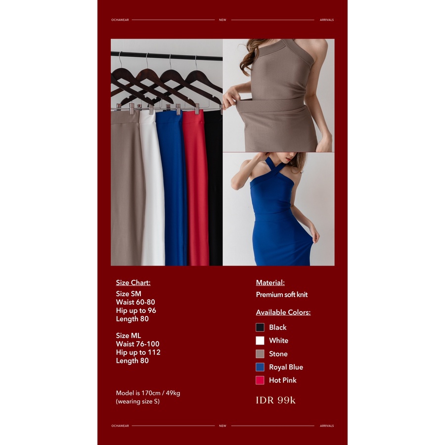 Savannah Midi Skirt -- Ocha Wear | Basic Bodycon Skirt | Rok Formal Kerja | Casual Wear Murah Berkualitas
