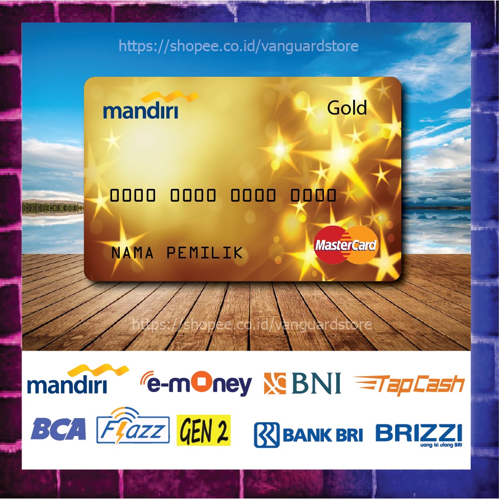 KARTU E MONEY E TOLL KARTU GOLD MASTER CARD DEBIT CREDIT EMONEY MANDIRI FLAZZ BCA BNI TAPCASH BRIZZI BRI - 1 SISI