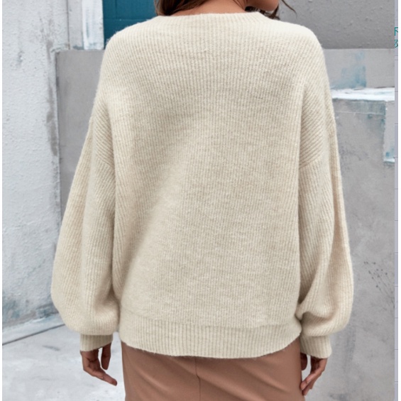 【Elegant】Korean Round Neck Long Sleeve Pullover Sweaters 7504