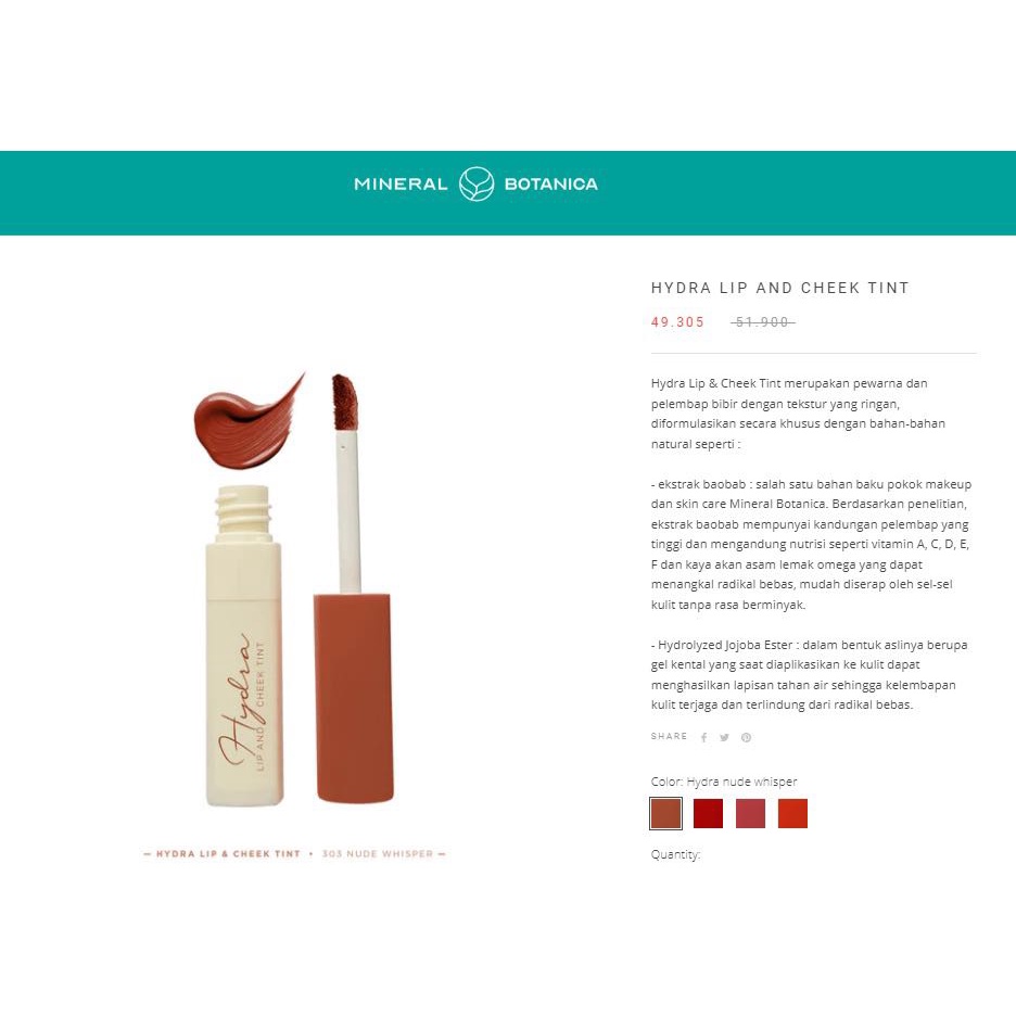 Mineral botanica hydra lip and cheek tint