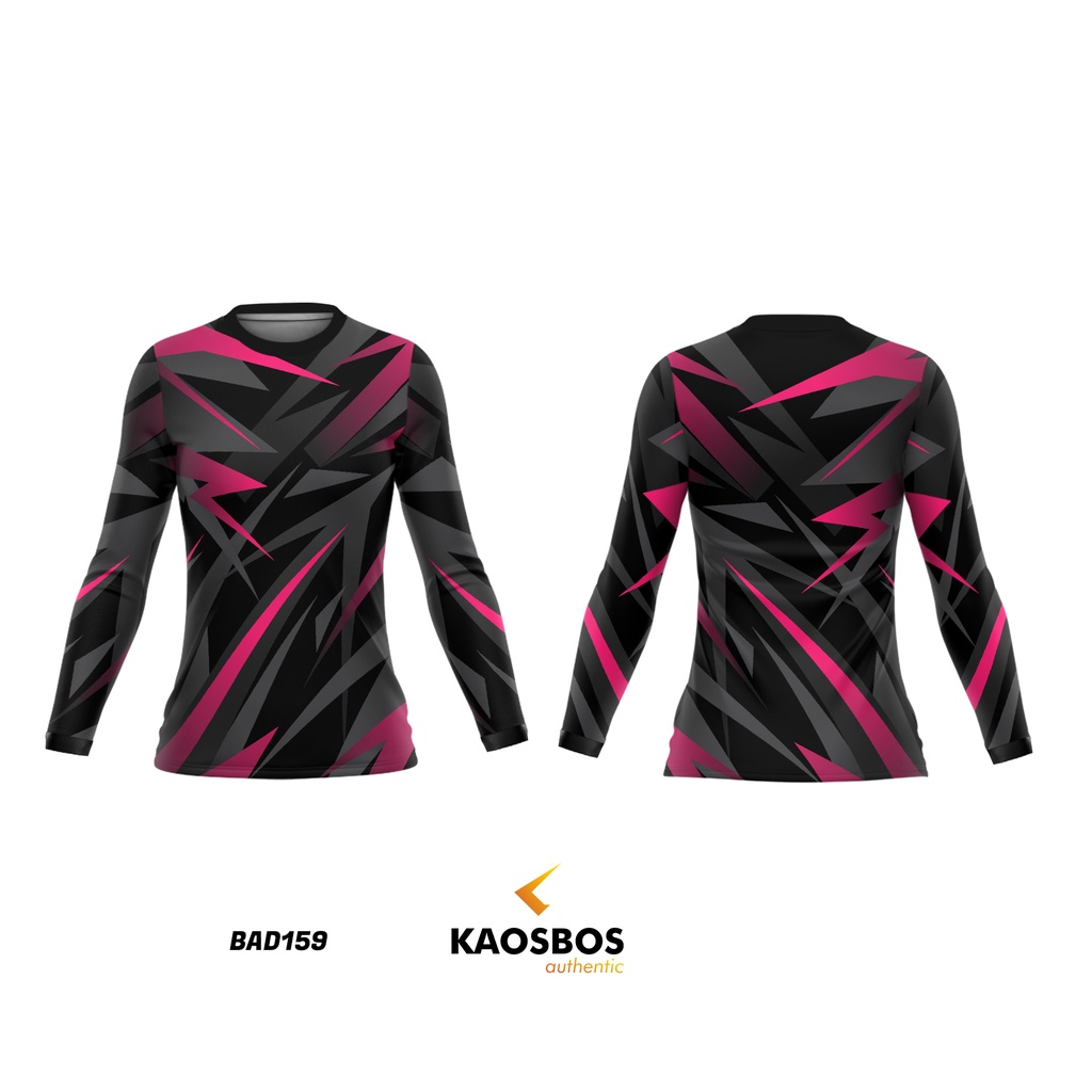 KAOS JERSEY OLAHRAGA SEPEDA WANITA LENGAN PANJANG PINK HITAM DRYFIT CUSTOM KAOSBOS