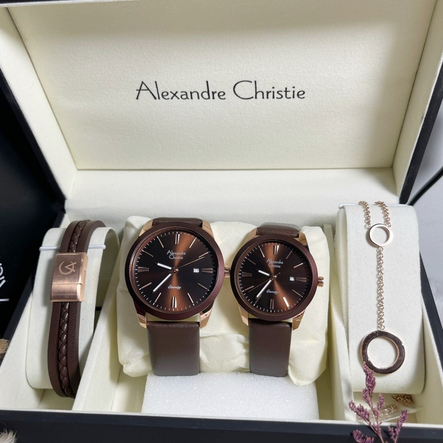 JAM TANGAN ALEXANDRE CHRISTIE AC 8668 BOX SET COUPLE ORIGINAL GARANSI RESMI 1 TAHUN