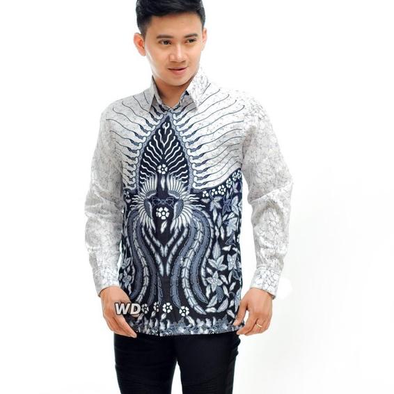 Trendy KEMEJA BATIK PRIA BATIK RHIZQY KEMEJA PUTIH BAJU BATIK ~