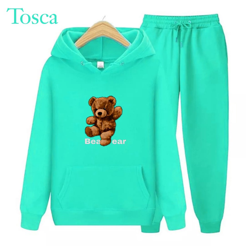 Hzl_outfit Setelan Sweater Hoodie Anak Bear/ Sweater Hoodie Setelan Anak Anak S.M.XL