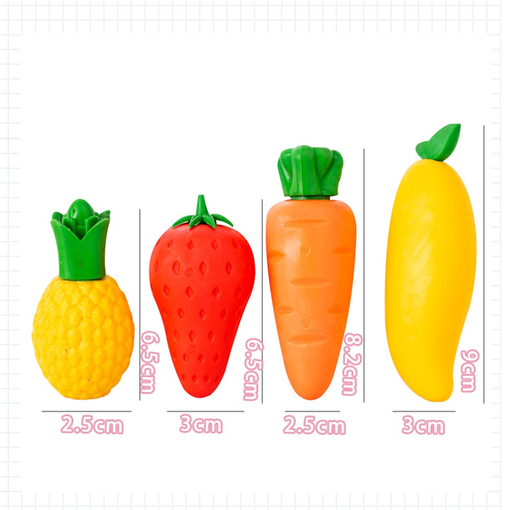 ⭐️𝐈𝐇𝐒 𝟖𝟒𝟓 𝐋𝐚𝐦𝐩𝐮𝐧𝐠⭐️Penghapus Pensil Karakter Buah Buahan Lucu Set 3pcs