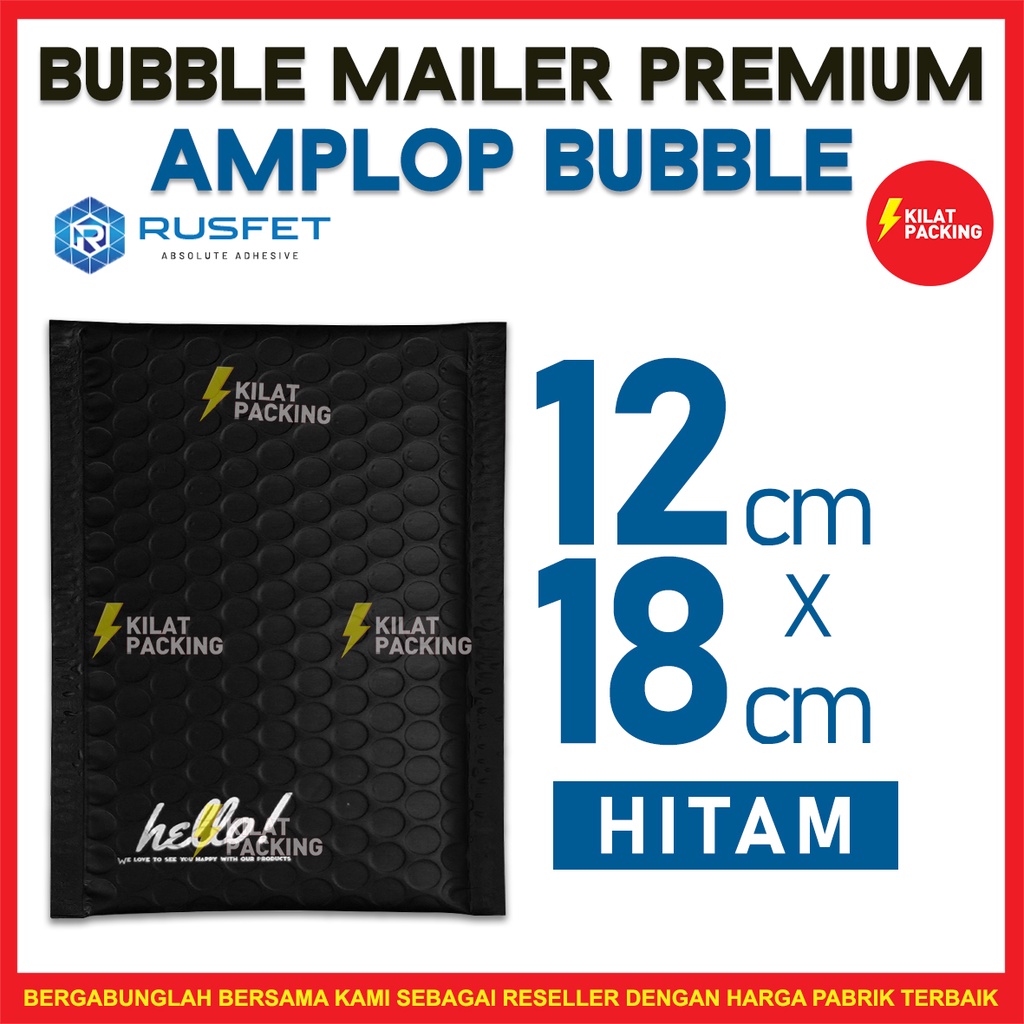 

AMPLOP BUBBLE 12CM X 18CM - BUBBLE MAILER - BUBBLE PACKING HELLO PREMIUM TERMURAH BLACK MATTE