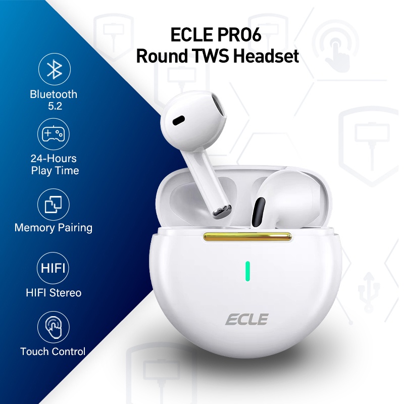 TWS Pro6 Music Earphone Bluetooth Headset True Wireless HiFi Stereo Waterproof Low Latency