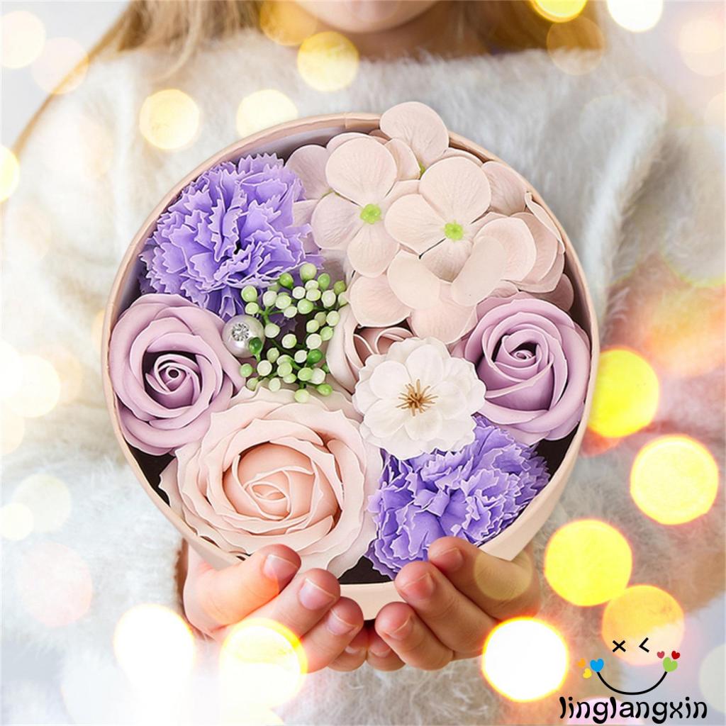 Llx-sabun Flower in Box Hadiah Untuk Syukuran Valentine Hari