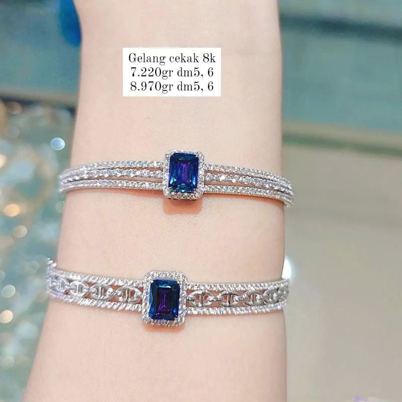 gelang emas putih 8k