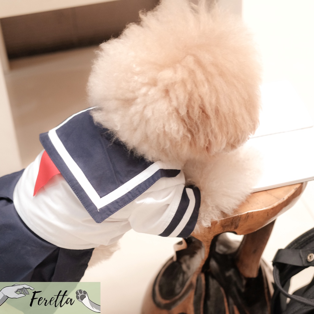 [Feretta] Erela Japanese Uniform | Seragam Doggy | Baju Doggy Cewe | Baju Anjing Poodle | Baju Poodl