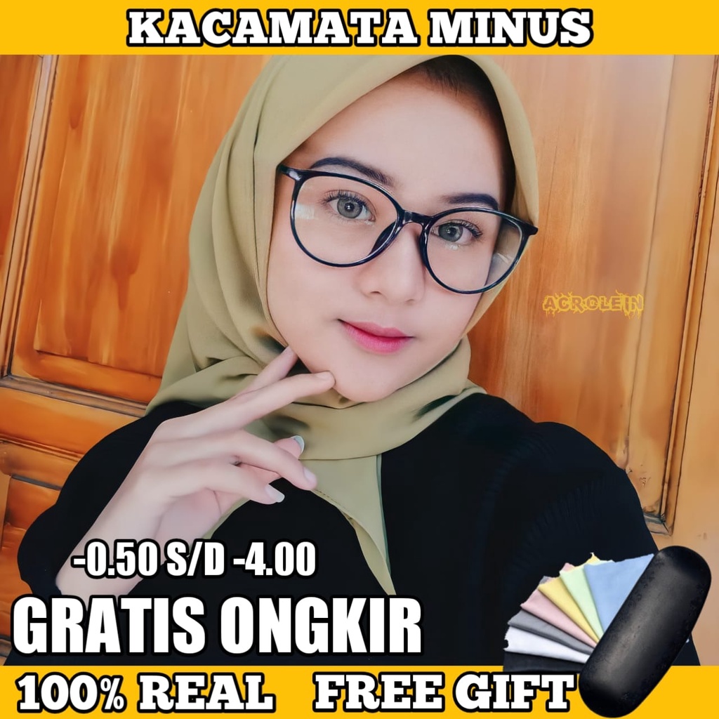 KACAMATA MINUS/KACAMATA RABUN JAUH/KACAMATA MINUS OPTIK ASLI UKURAN -0.50 S/D -4.00 WANITA/PRIA UNISEX FREE BOX DAN LAP