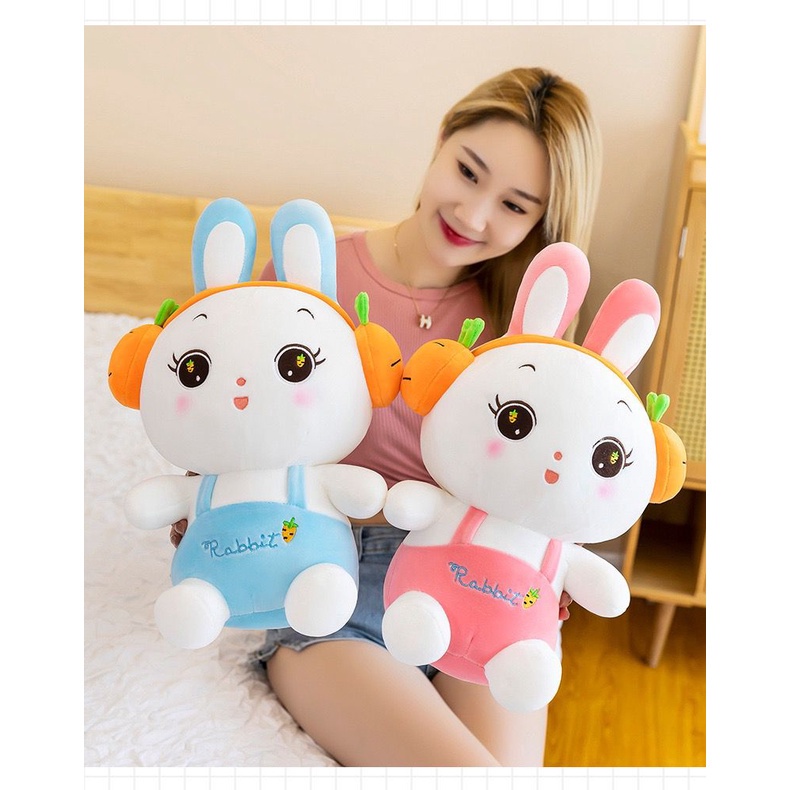 BONEKA KELINCI RABBIT CARROT JUMPSUIT UKURAN 50 cm BISA MENYALA/MEMAKAE LAMPU LED