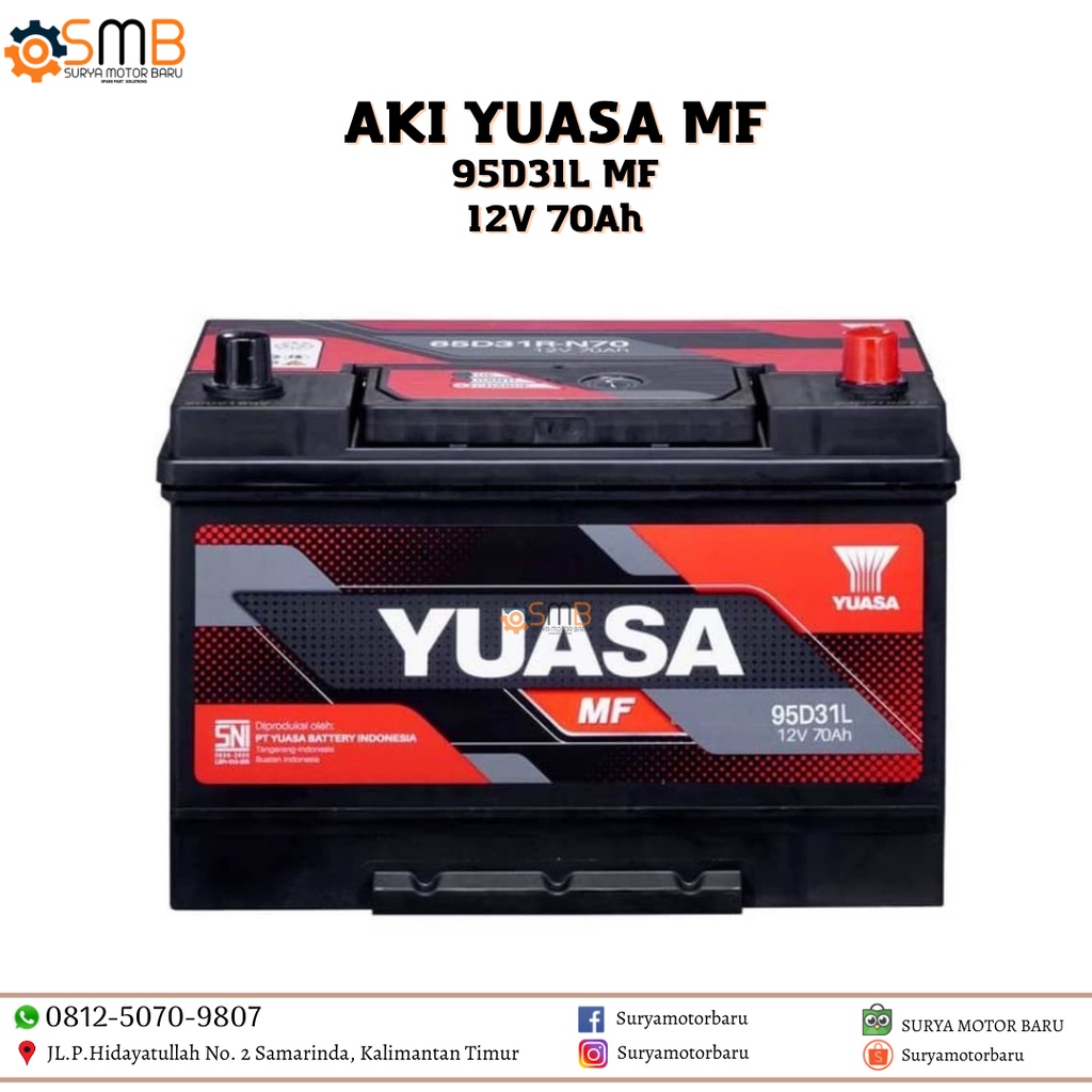 AKI KERING MOBIL YUASA MF 95D31L 12V 80AH