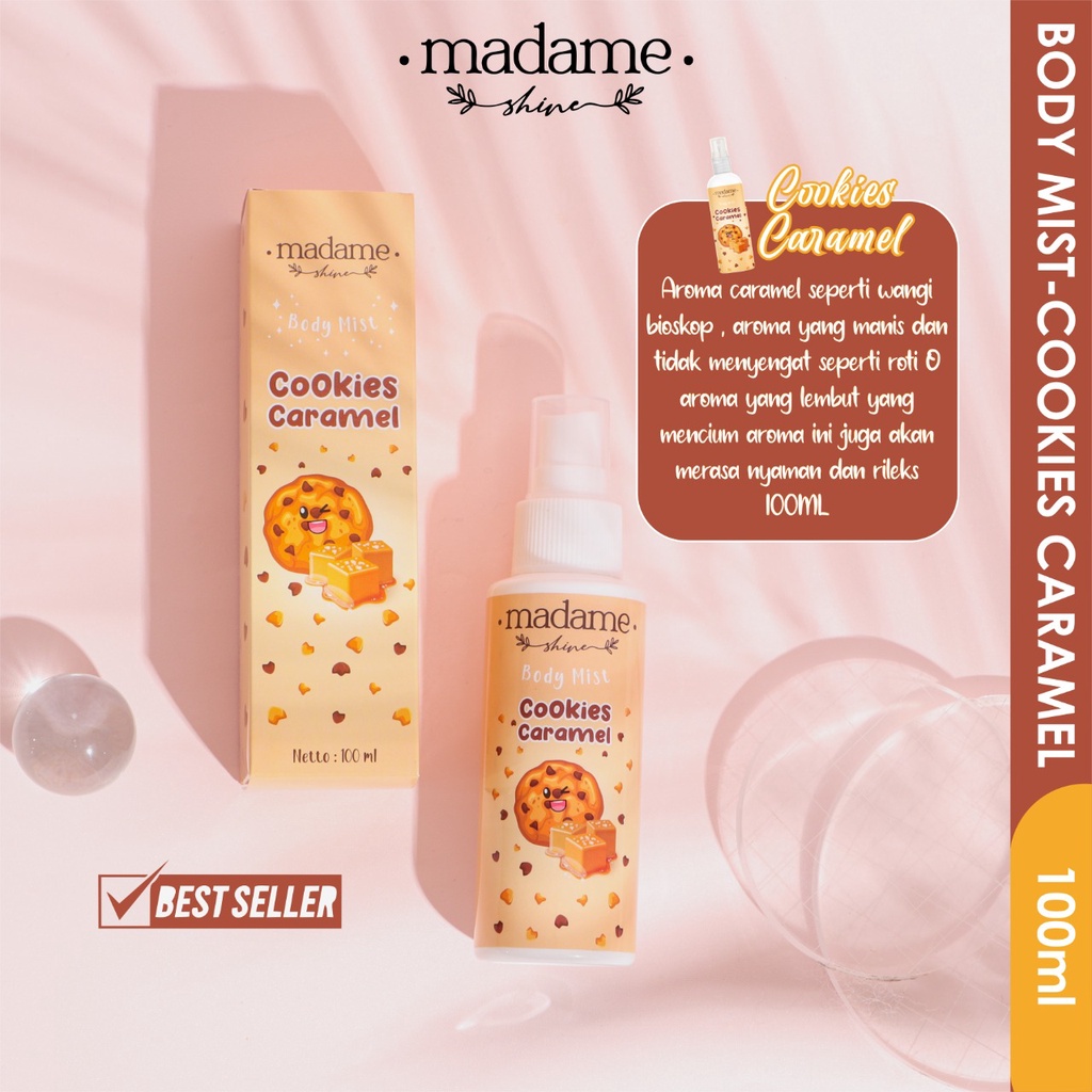 ✅DESSERT SERIES 100ML (MADAME-SHINE) BODYMIST (  COOKIES CARAMEL )