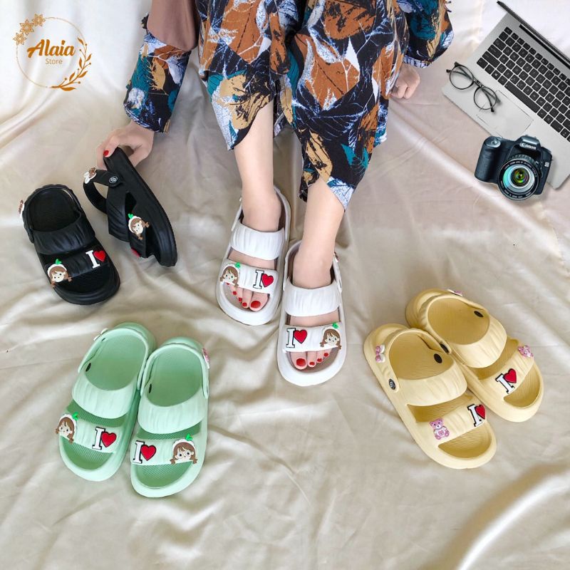 Sandal Fuji Viral  Sendal Wedges Cewek Lalisa Import Ringan Sandal Korean style Miniso